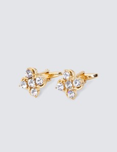 Gold Crystal Twist Cufflinks | Hawes and Curtis