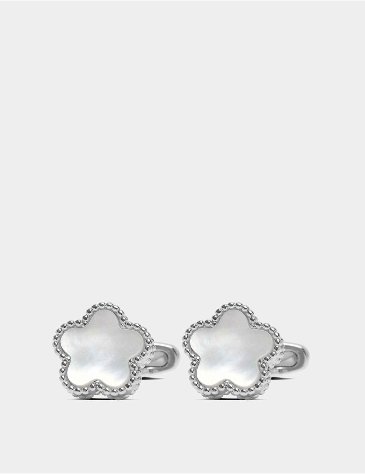 & & Silver Flower Cufflinks One