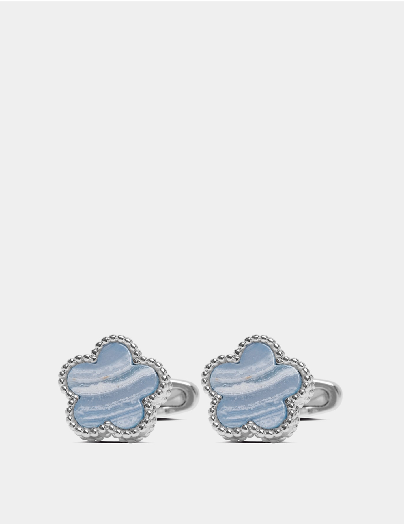 & & Silver Flower Cufflinks One