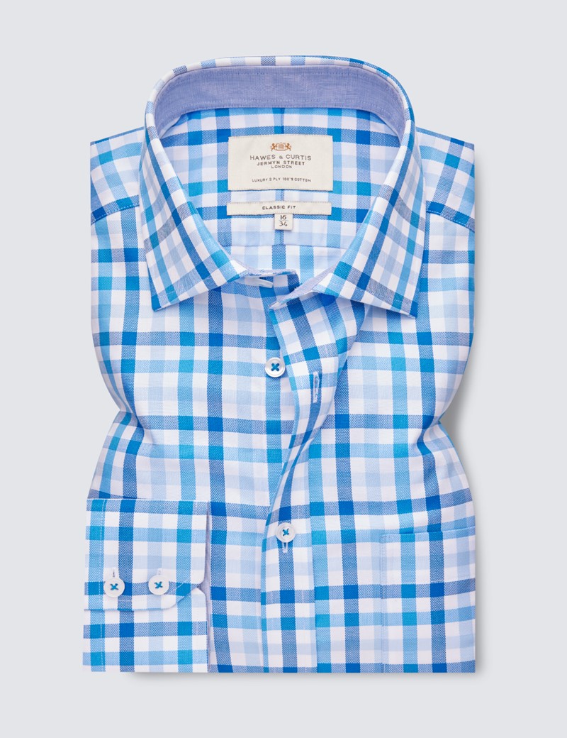 Navy Multi Check Classic Fit Shirt 