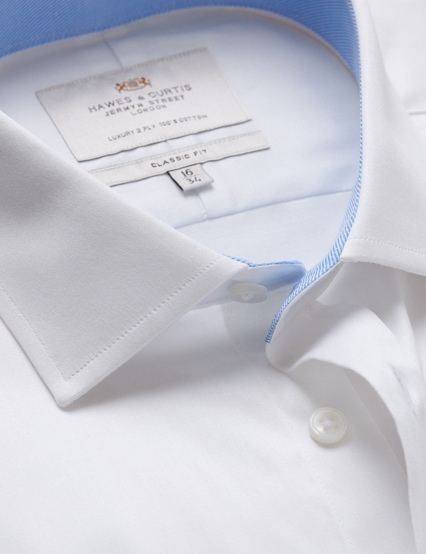 & Classic Fit Shirt Contrast Detail Chest Pocket 18" collar 36" sleeve