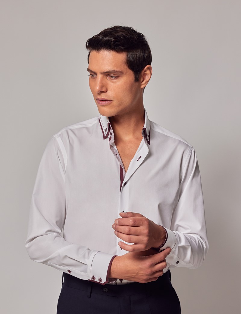 Men's White Slim Shirt - Button Down Collar - Limited Edition