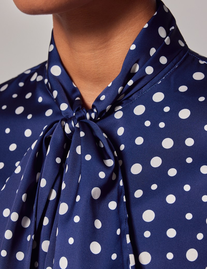 Spotted Style Navy Polka Dot Blouse