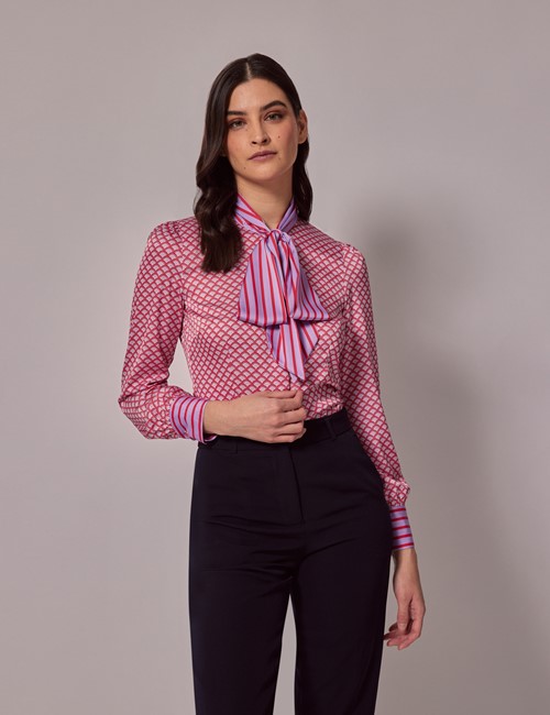 Women's Pussy Bow Blouses & Shirts | Hawes & Curtis