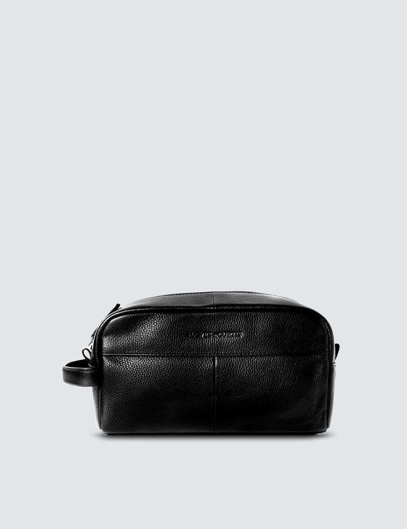 Men's Black Leather Washbag | Hawes & Curtis