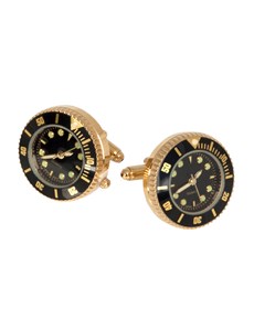 Unisex Manschettenknöpfe – Vergoldet – Uhr