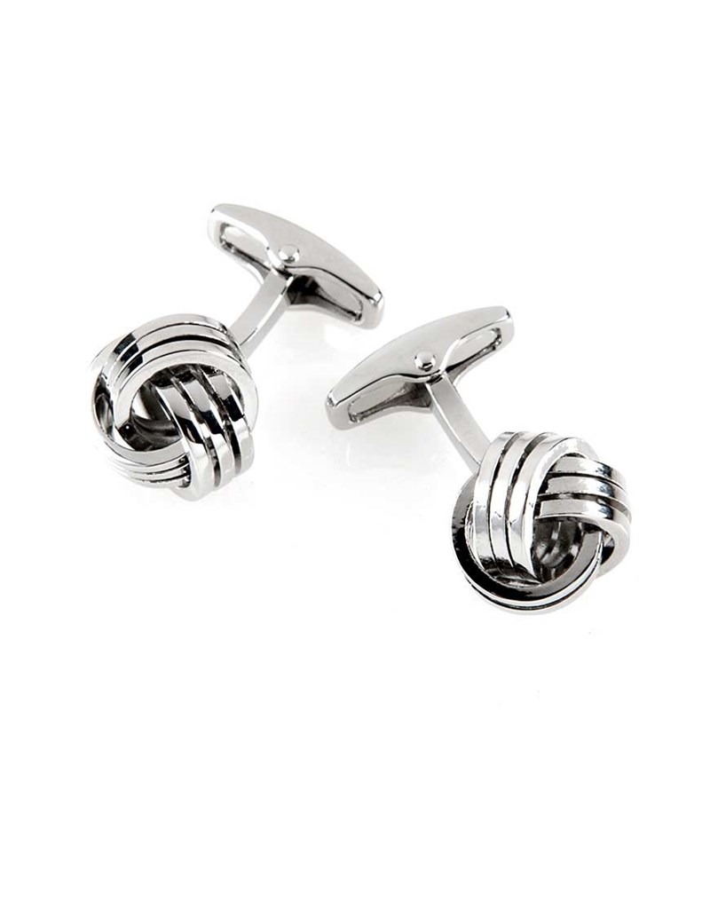 Men's Silver Triple Knot Cufflink | Hawes & Curtis