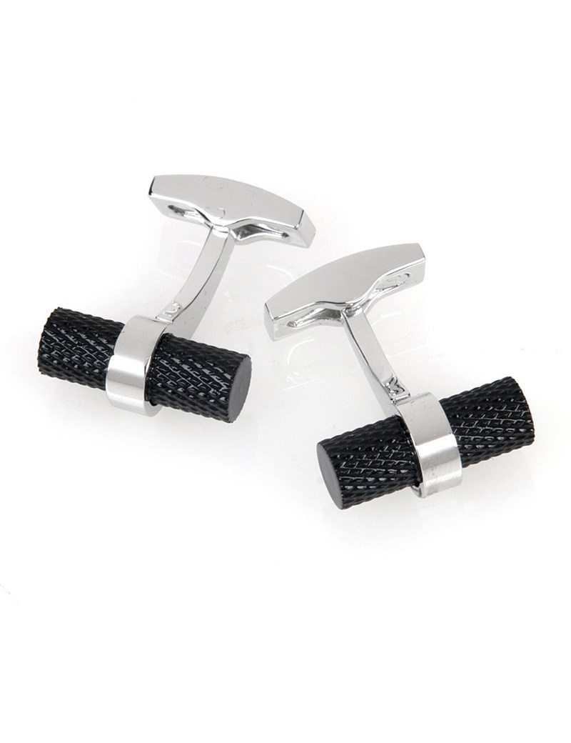 Men's Black Log H&C Cufflink Hawes & Curtis