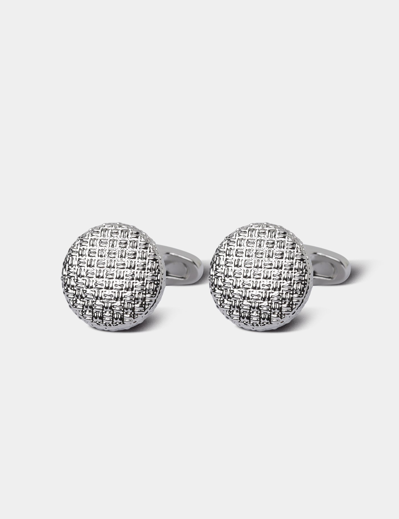 & Round Mesh Textured Cufflinks One