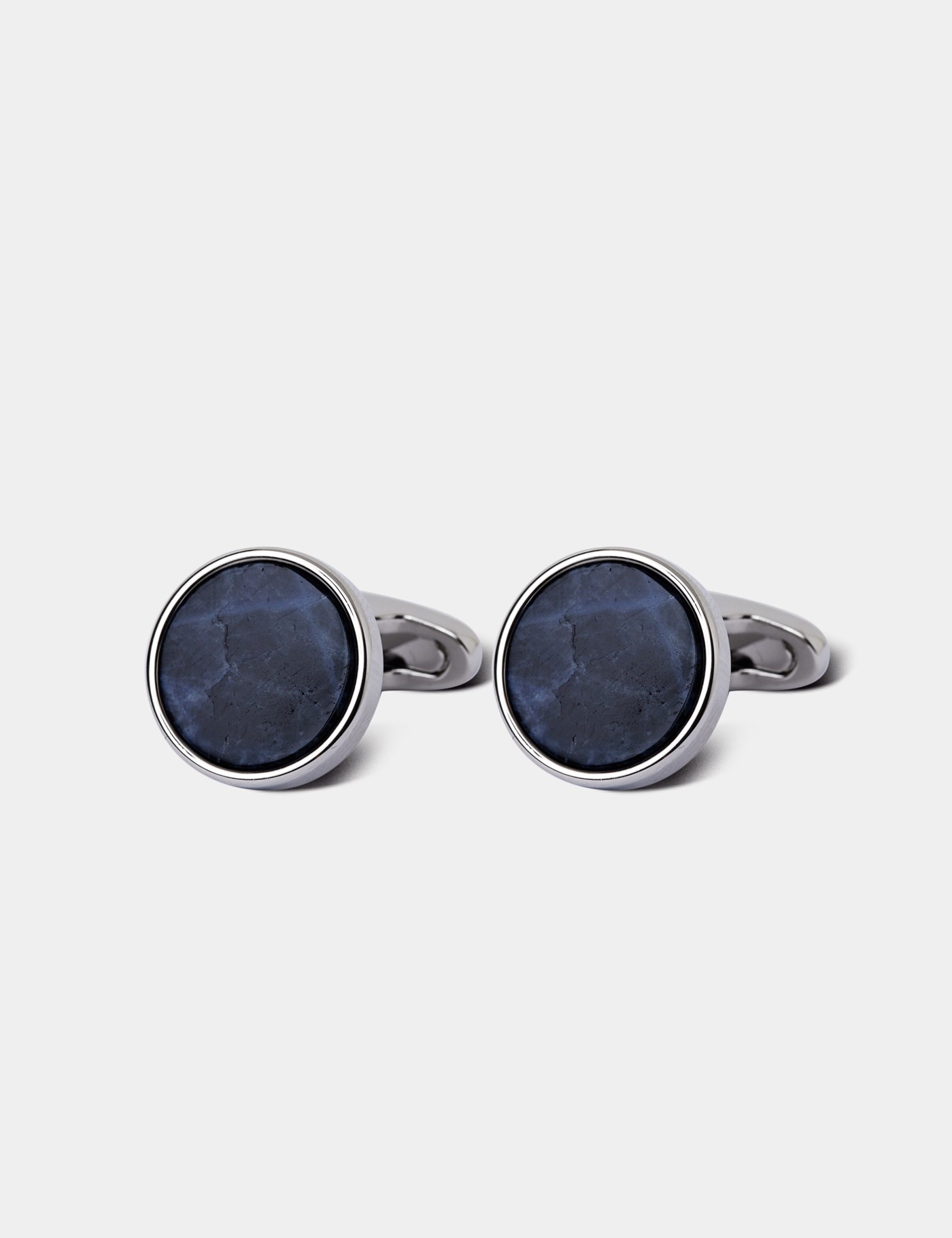 & Round Cufflinks Sodalite Detail One