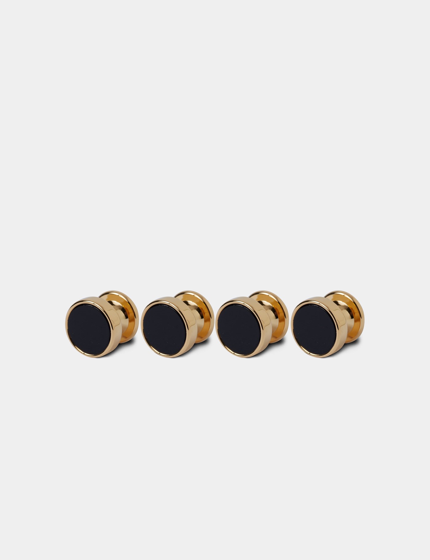 & Gold Dress Stud Set Onyx Detail One