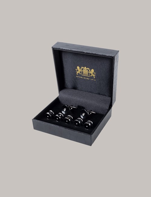 Hawes & Curtis Men's Brushed Circle Cufflinks