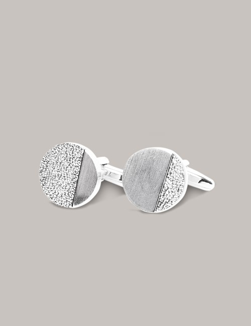 Hawes & Curtis Men's Brushed Circle Cufflinks