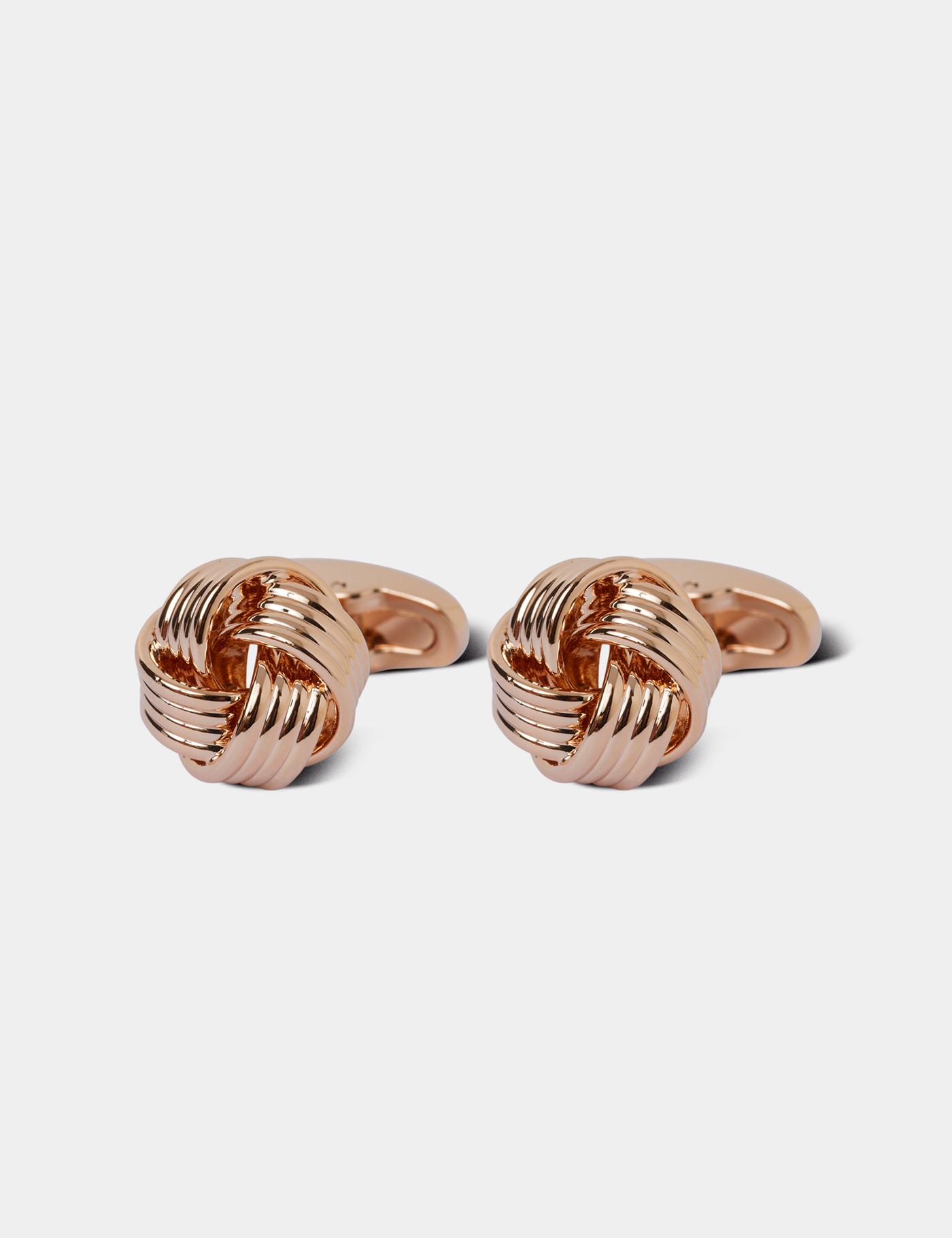 & Rose Gold Wire Knot Cufflink One