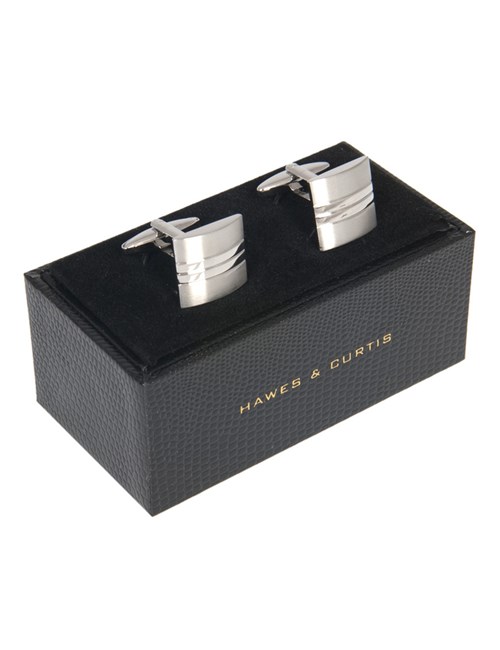 Hawes & Curtis Men's Brushed Circle Cufflinks