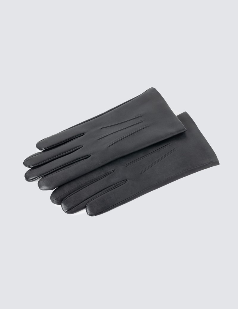 Men's Black Hairsheep Leather Gloves
