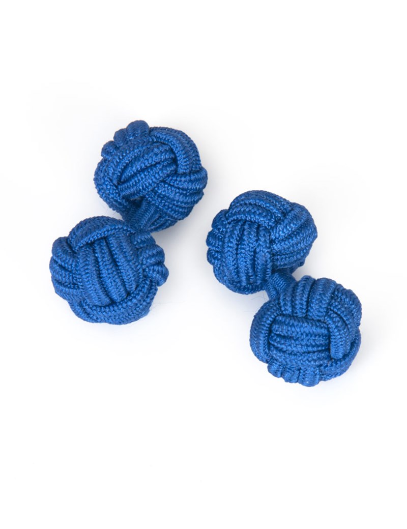 Manschettenknöpfe – Seidenknoten königsblau
