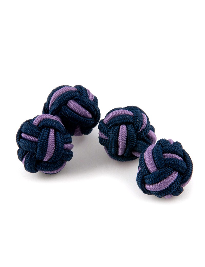 Men's Navy & Lilac Silk Knot | Hawes & Curtis