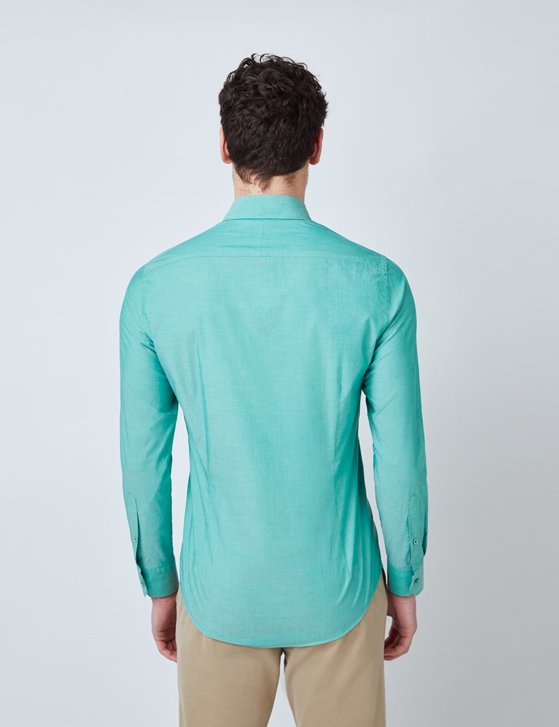 blue green shirt plain