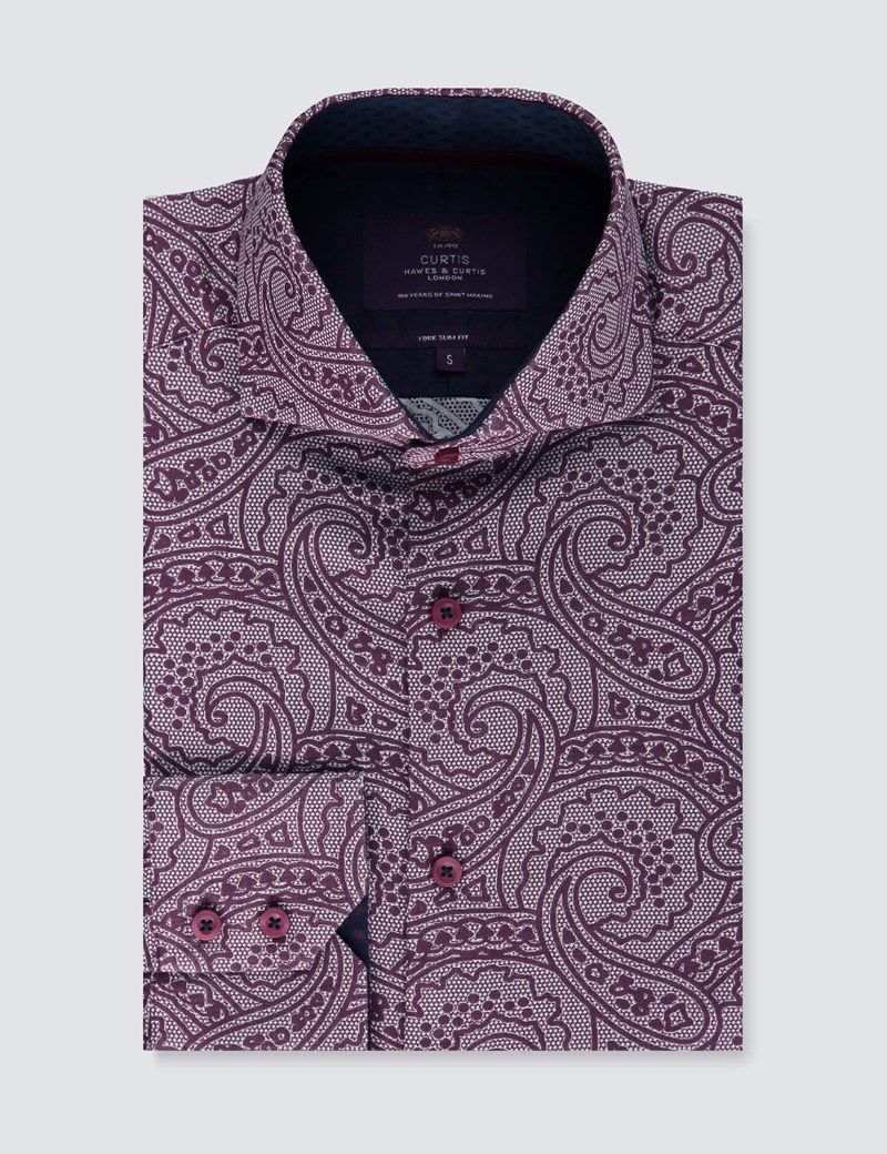 burgundy paisley shirt