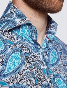 Curtis White \u0026 Black Paisley Print 