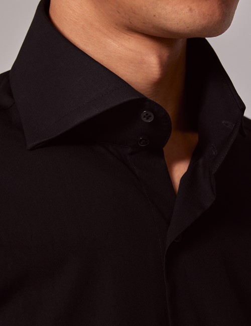 Smart casual hot sale black shirt