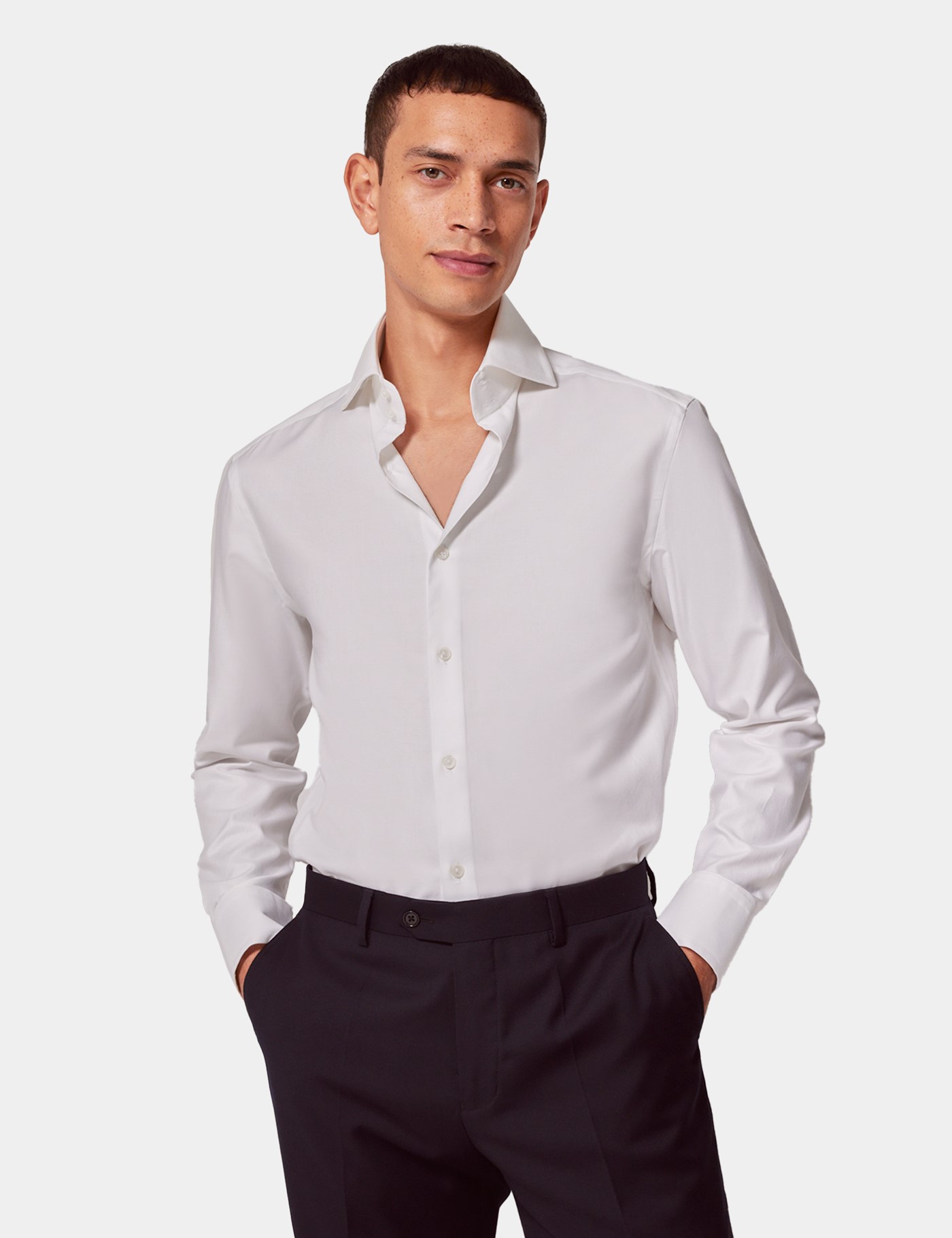& Slim Fit Twill Shirt Long