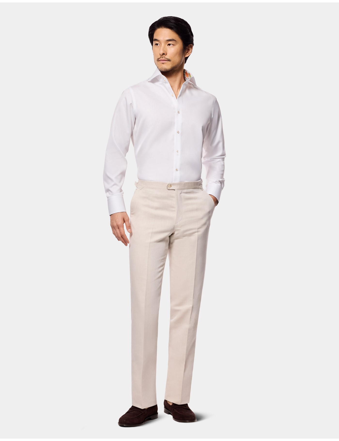 Hawes & Curtis Slim Fit White Twill Non-Iron Curtis Shirt | Contrast Detail Size: XXL image 2