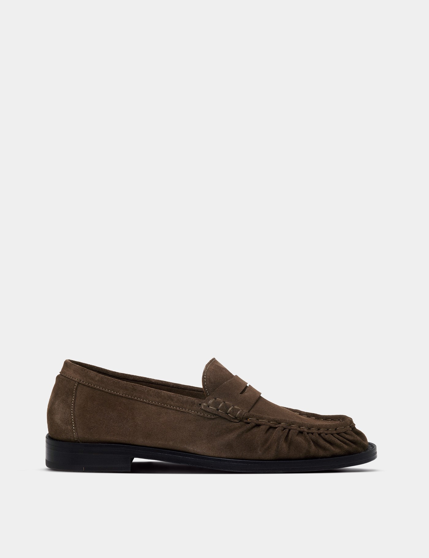 & Ruched Suede Loafer