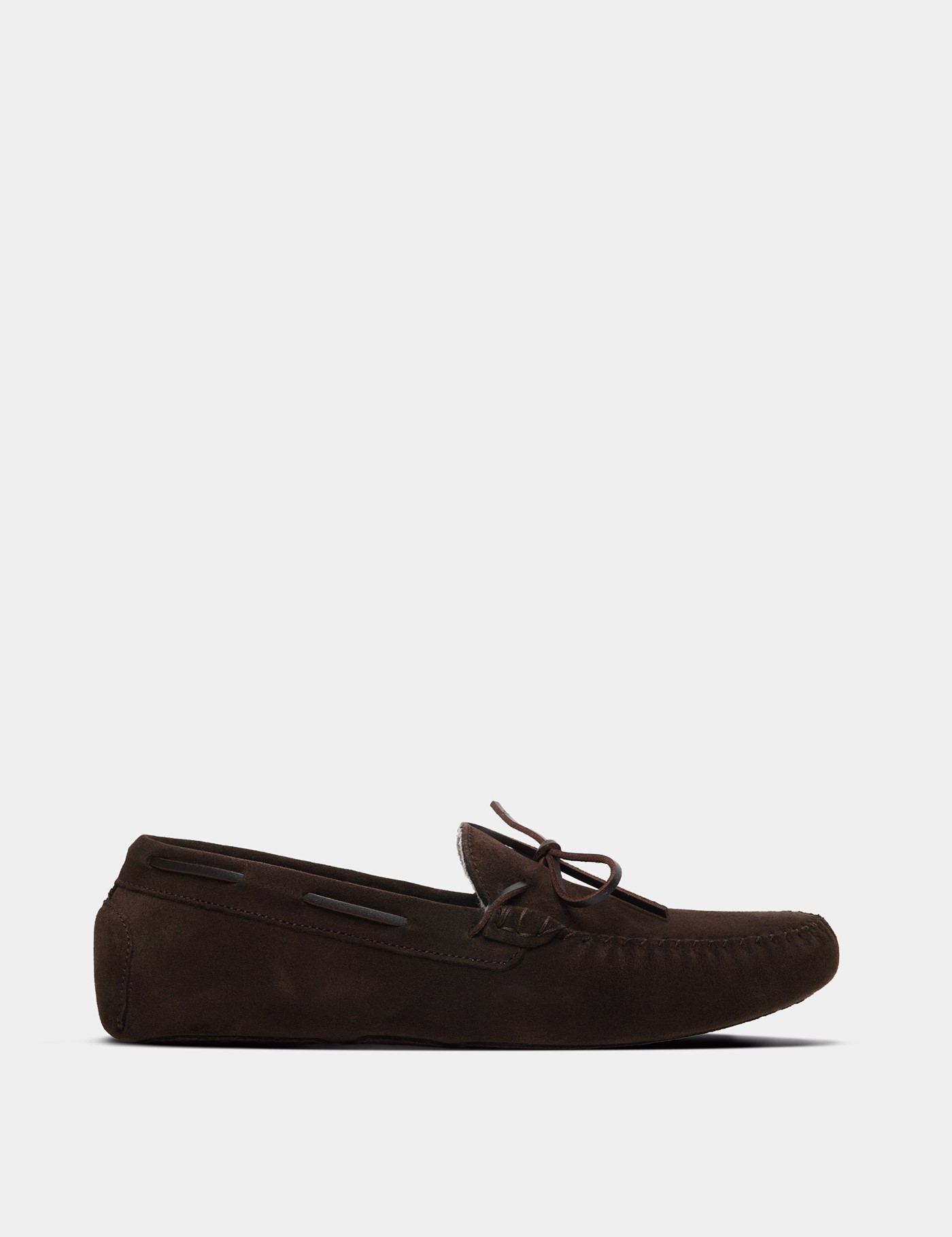 & Chocolate Brown Moccasin Slippers