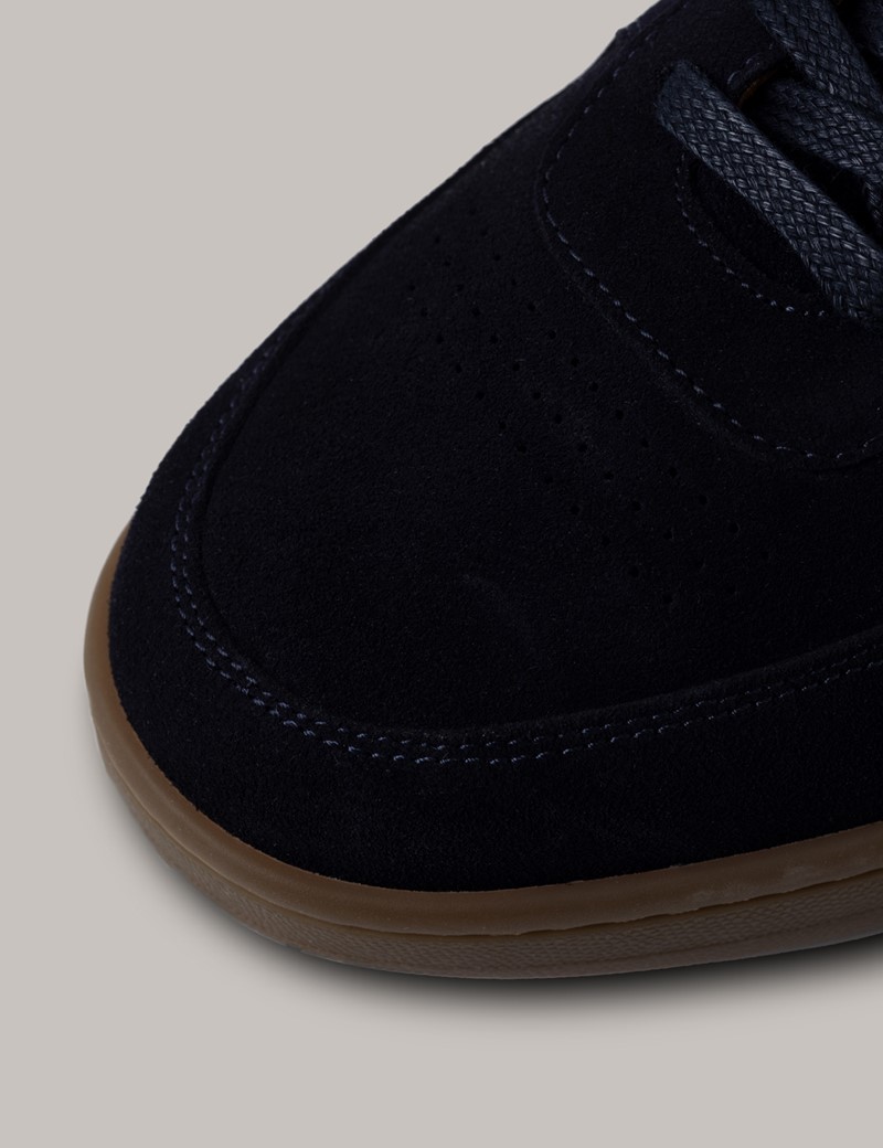 navy suede trainers womens