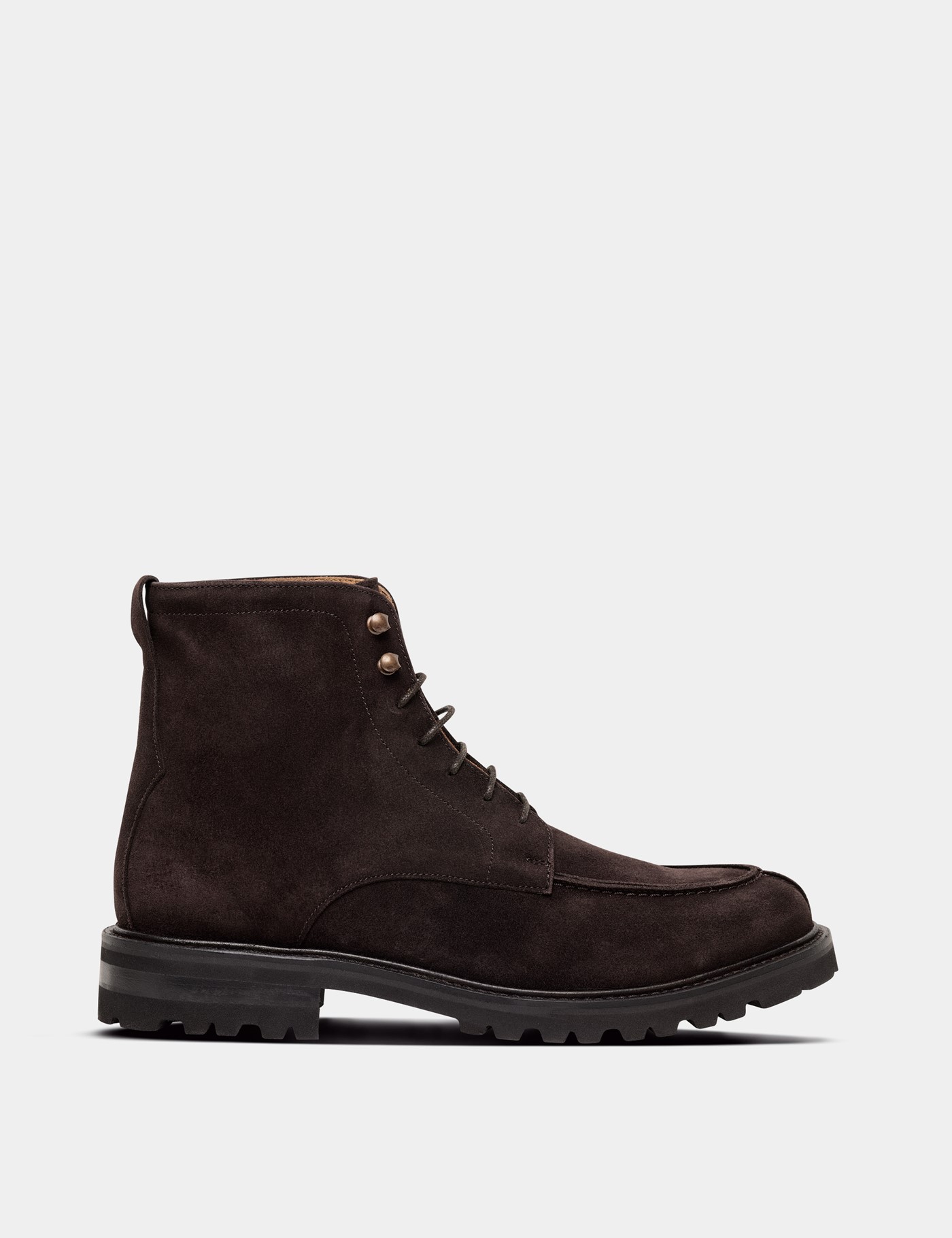 & Chocolate Brown Apron Derby Boots