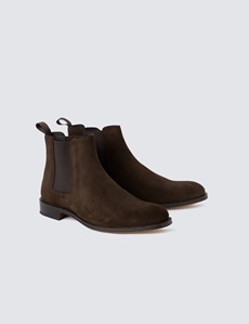 Men's Brown Leather Suede Chelsea Boot