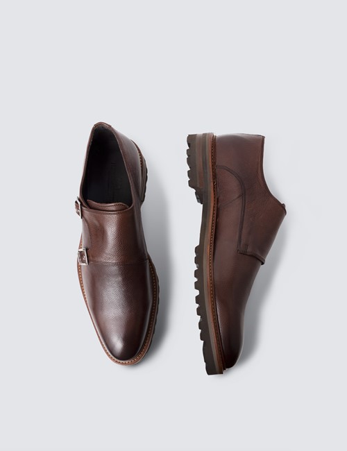 Men's Dark Brown Leather Monkstrap Shoe