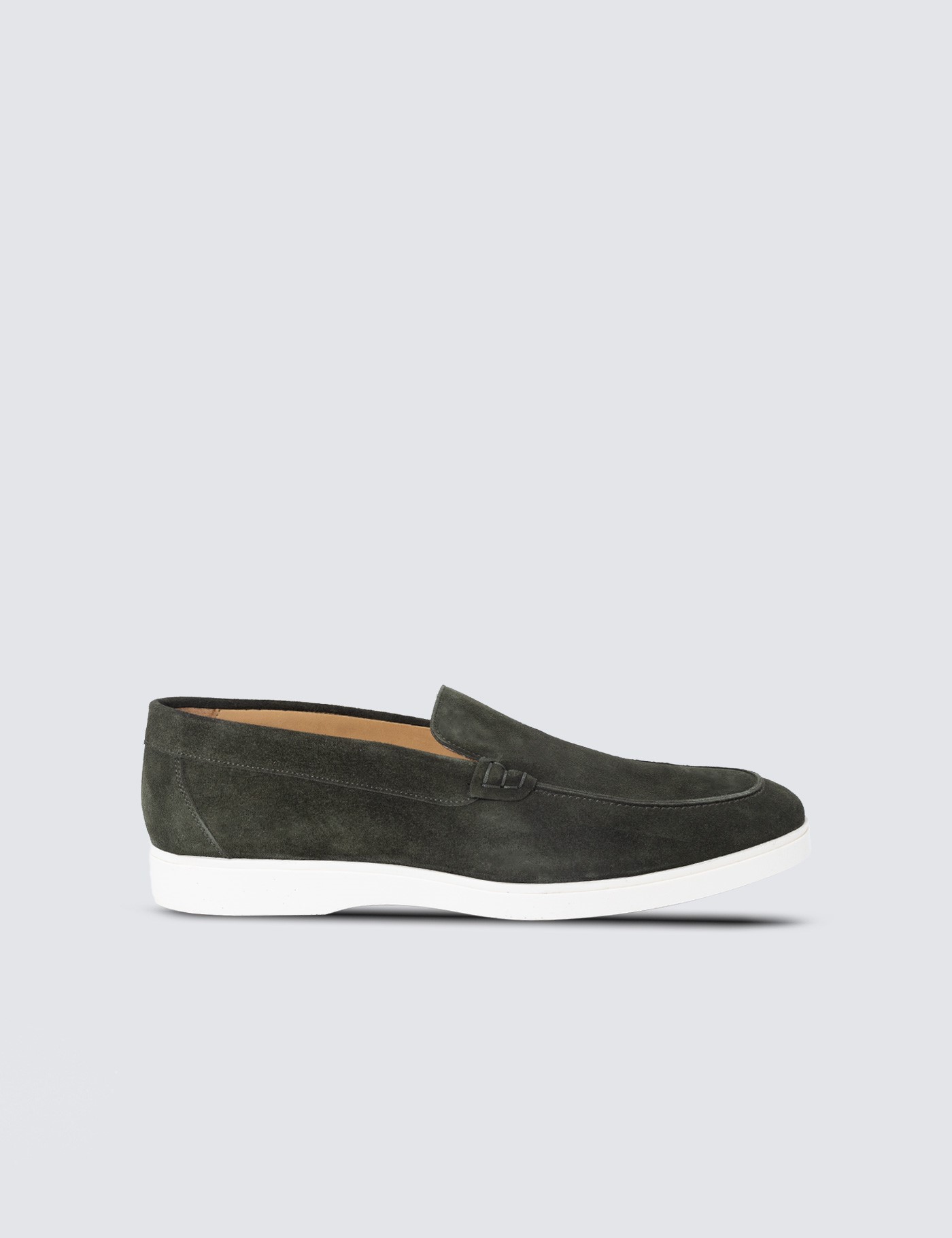 Green Suede Leather Casual Loafer | Hawes & Curtis