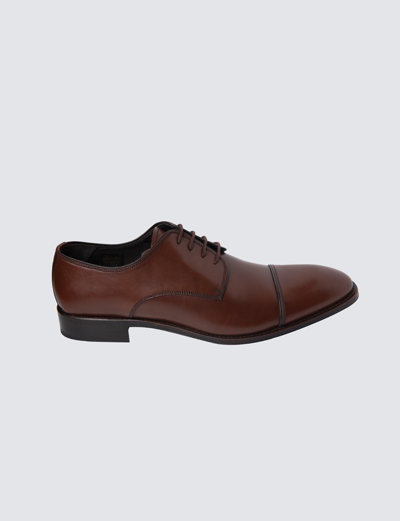 Men's Derby Tan Shoe with Full Leather Lining | Hawes & Curtis | UK