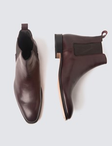 Men's Burgundy Leather Chelsea Boot