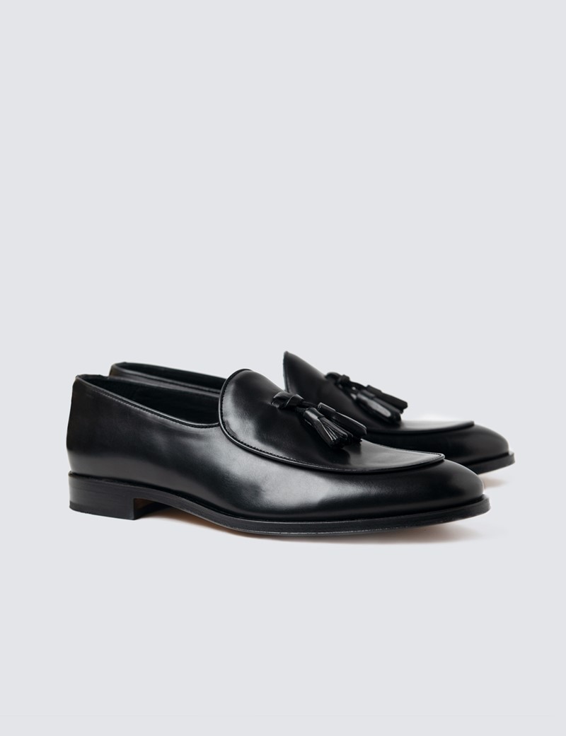 Leather Tassel Men's Loafer with Rubber 
