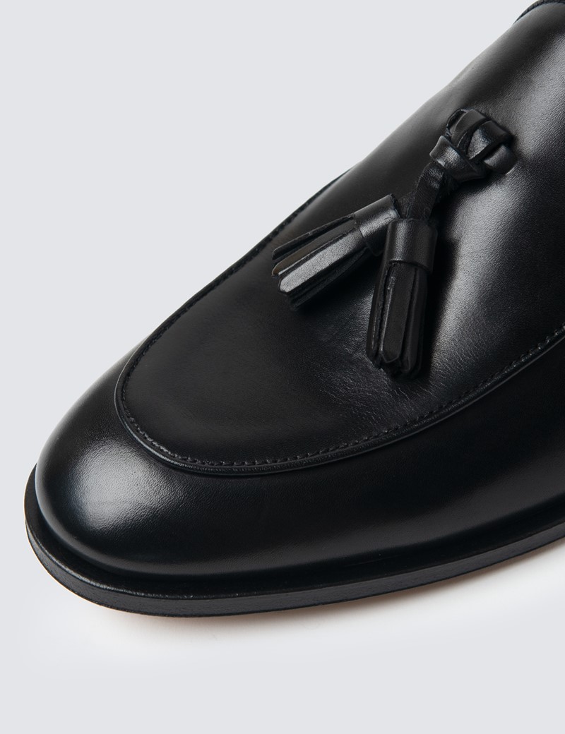 Men's Black Leather Tassel Loafer 