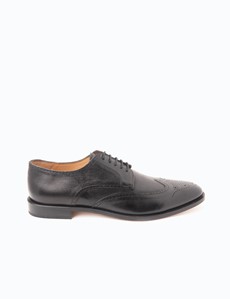 Men's Black Leather Derby Brogue Shoe