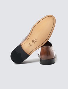 Men's Tan Leather Derby Brogue Shoe