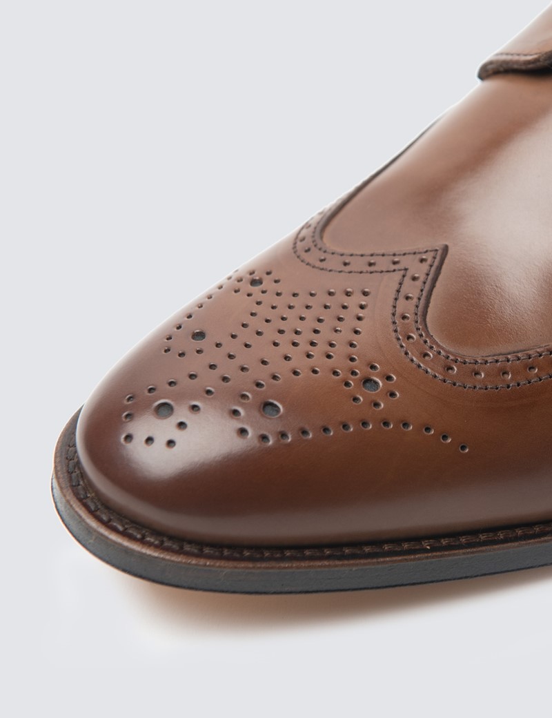 Business Schuhe – Captoe Oxford – semi-brogue Lochverzierung – Leder – braun