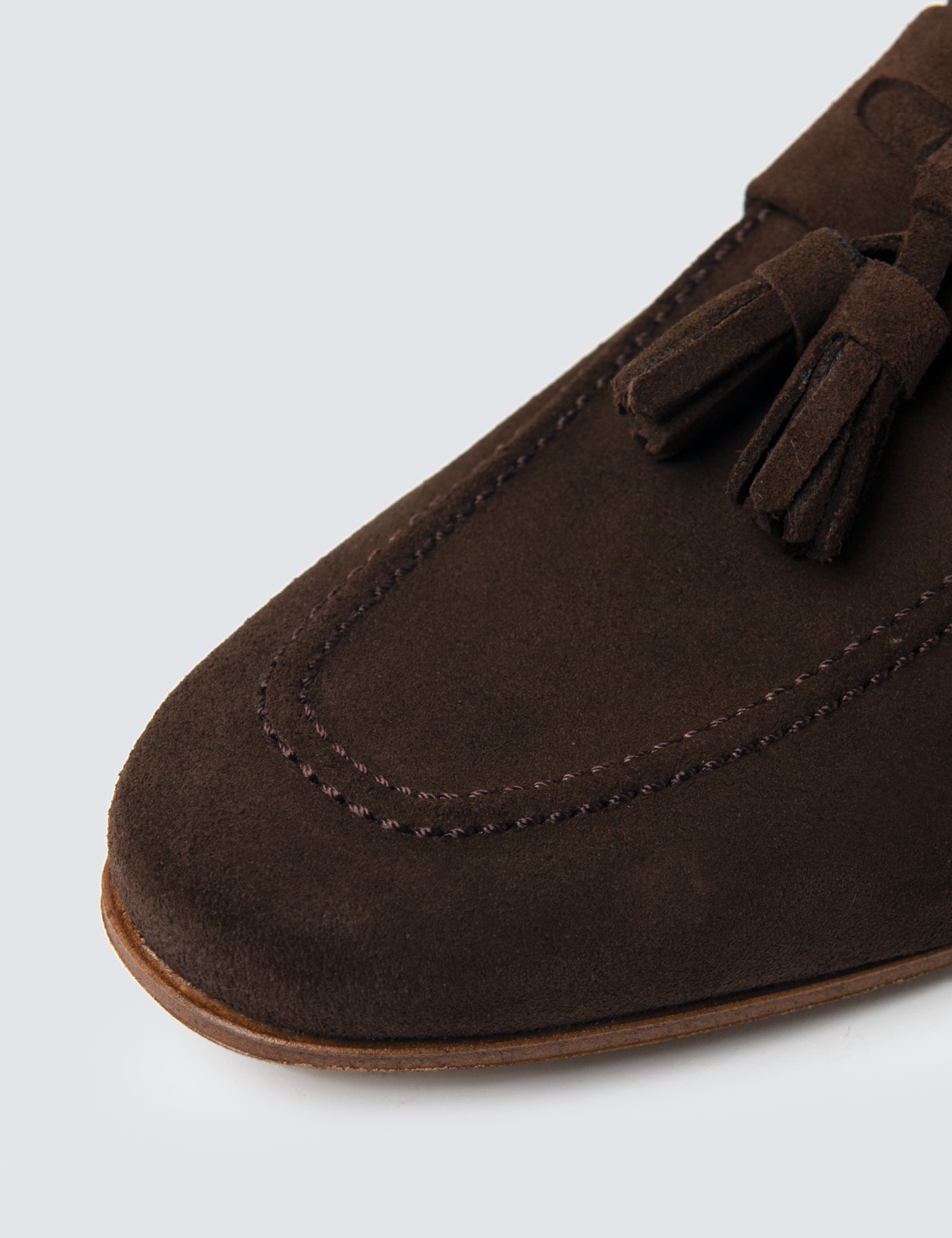 Men's Suede Tassel Loafer in Brown Hawes & Curtis USA