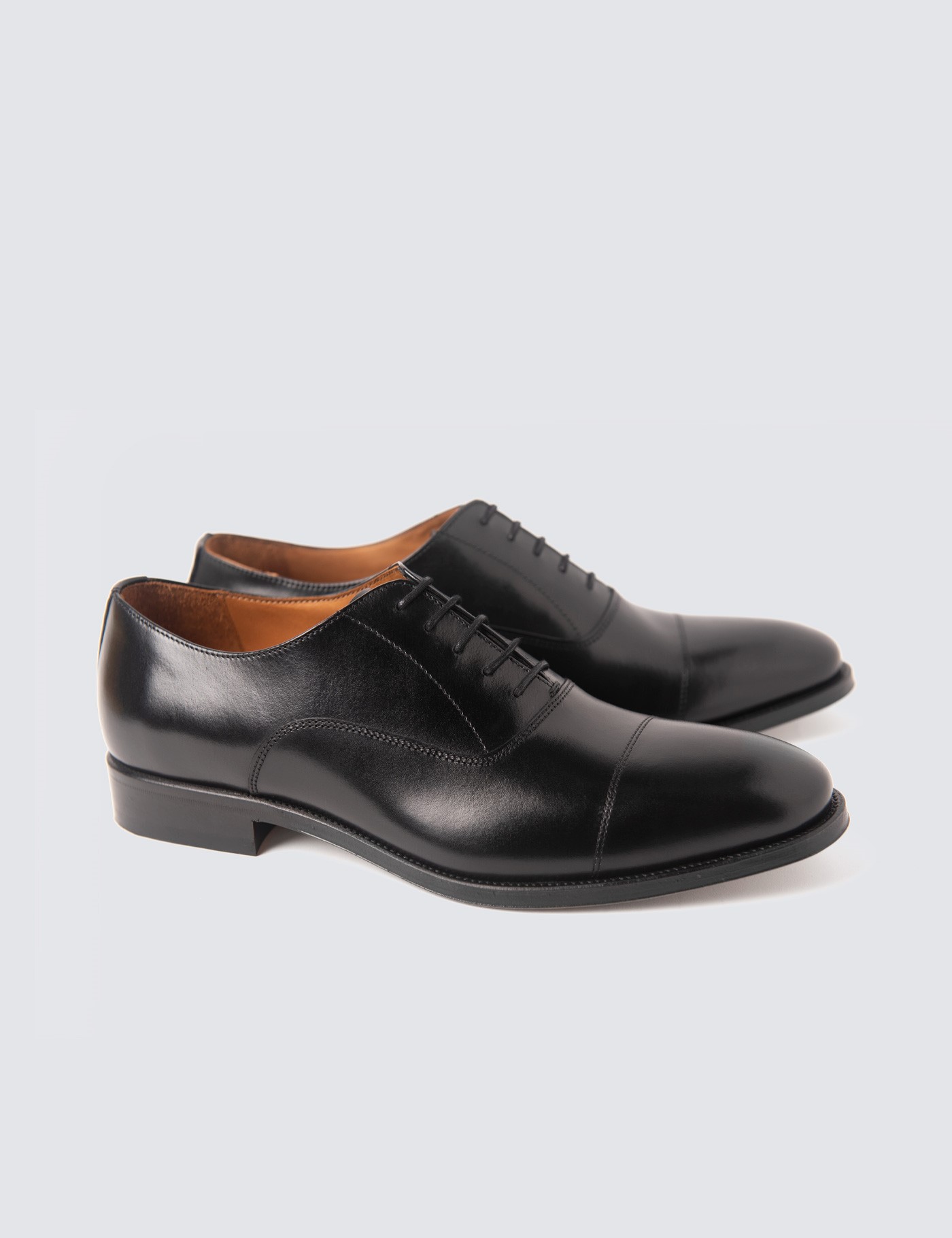 Men's Black Leather Oxford Shoe | Hawes & Curtis