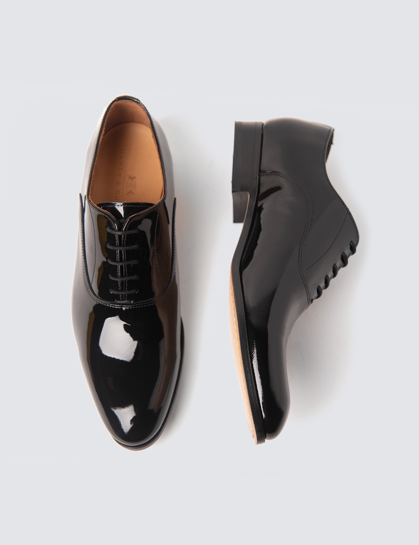 Okkernoot Acquiesce zwaartekracht Men's Black Patent Lace Up Dress Shoe | Hawes & Curtis