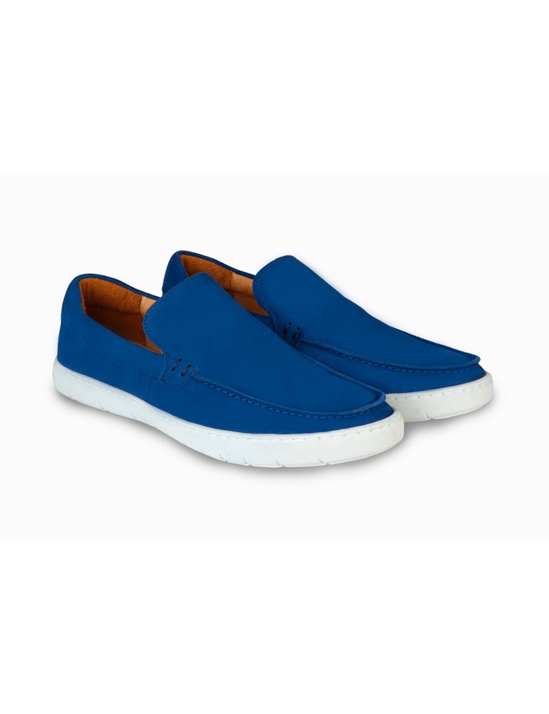 mens blue slip ons