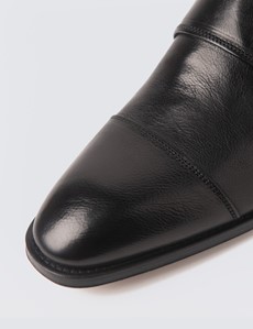 Men's Black Leather Monk Shoe 