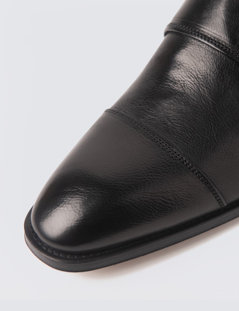 100 Leather Men's Monk Shoe in Black Hawes & Curtis UK
