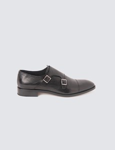 Business Schuhe – Monk – Doppelte Schnalle – Leder – Schwarz