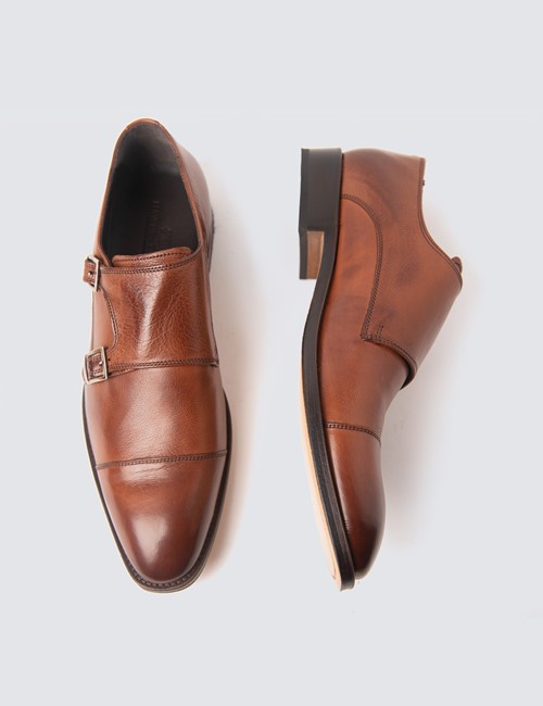Business Schuhe – Monk – Doppelte Schnalle – Leder – Dunkelbraun